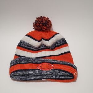New Era Orange and Navy Striped Beanie